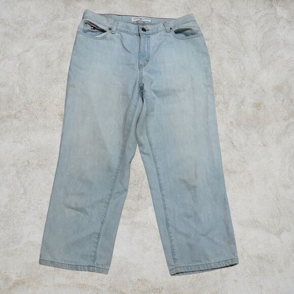 Tommy Hilfiger Denim - Y2K Tommy Hilfiger Light Blue Women's Straight Leg Jeans Size 8